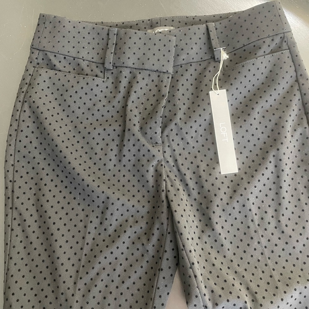 LOFT Black Polka Dot Trousers - Petite - Picture 2 of 5